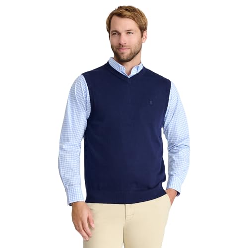 OVY Cotton Wool V-neck Knit Vest Ｌsize IZOD Men's Fine Gauge V-Neck Sweater Vest, Peacoat, XL at Amazon